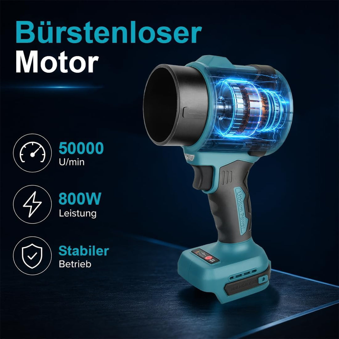 2-in-1 Akku Gebläse und Sauger kompatibel Makita 18V, ohne Akku | Bürstenloser Motor, 50.000 U/min,