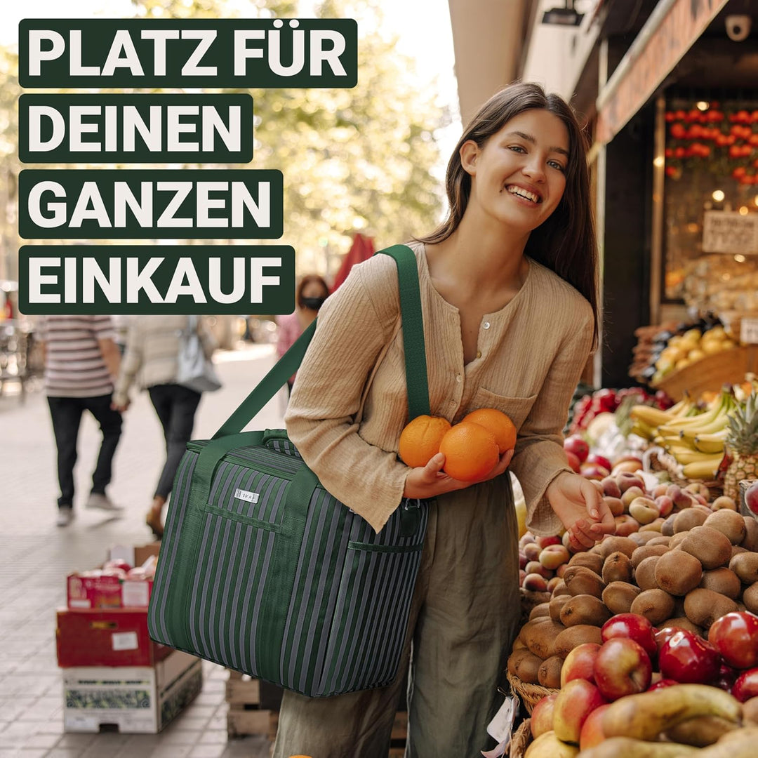 HOEL Kühltasche gross 20L &amp; 30L faltbar - Isolierte Thermotasche - Lunchtasche wasserdicht &amp; auslauf