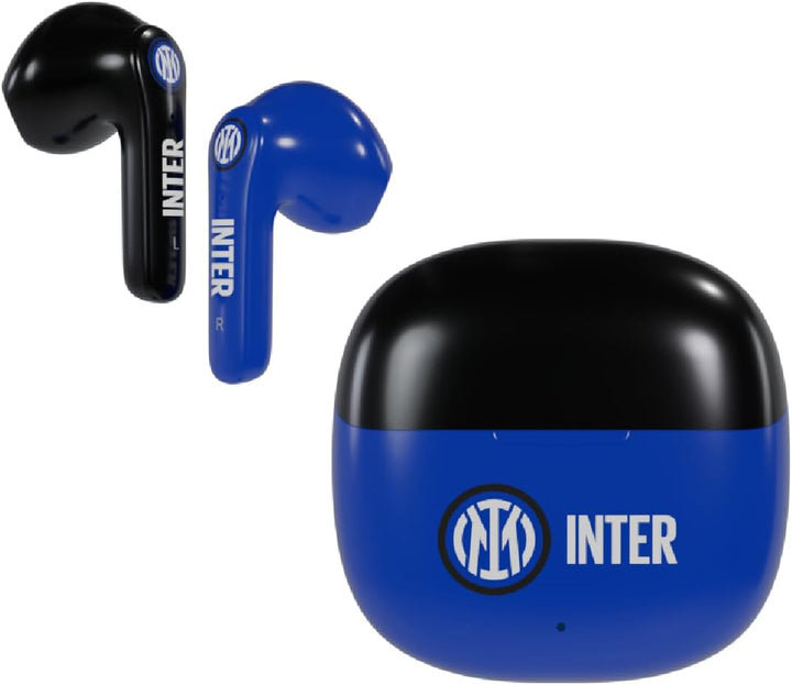 Inter Techmade, kabellose In-Ear-Kopfhörer, mit Ladebox, Schwarz/Hellblau