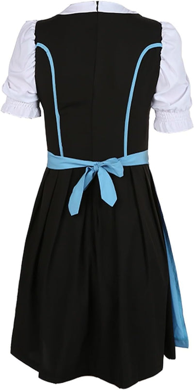 Generisch Damen Dirndl Midi Mit Handgefertigter Tasche SchüRze Exklusives Designer Dirndlkleid Trach