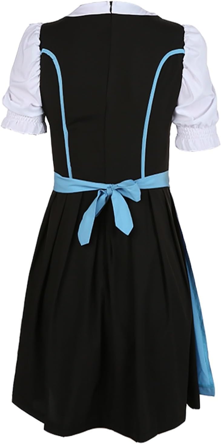 Generisch Damen Dirndl Midi Mit Handgefertigter Tasche SchüRze Exklusives Designer Dirndlkleid Trach