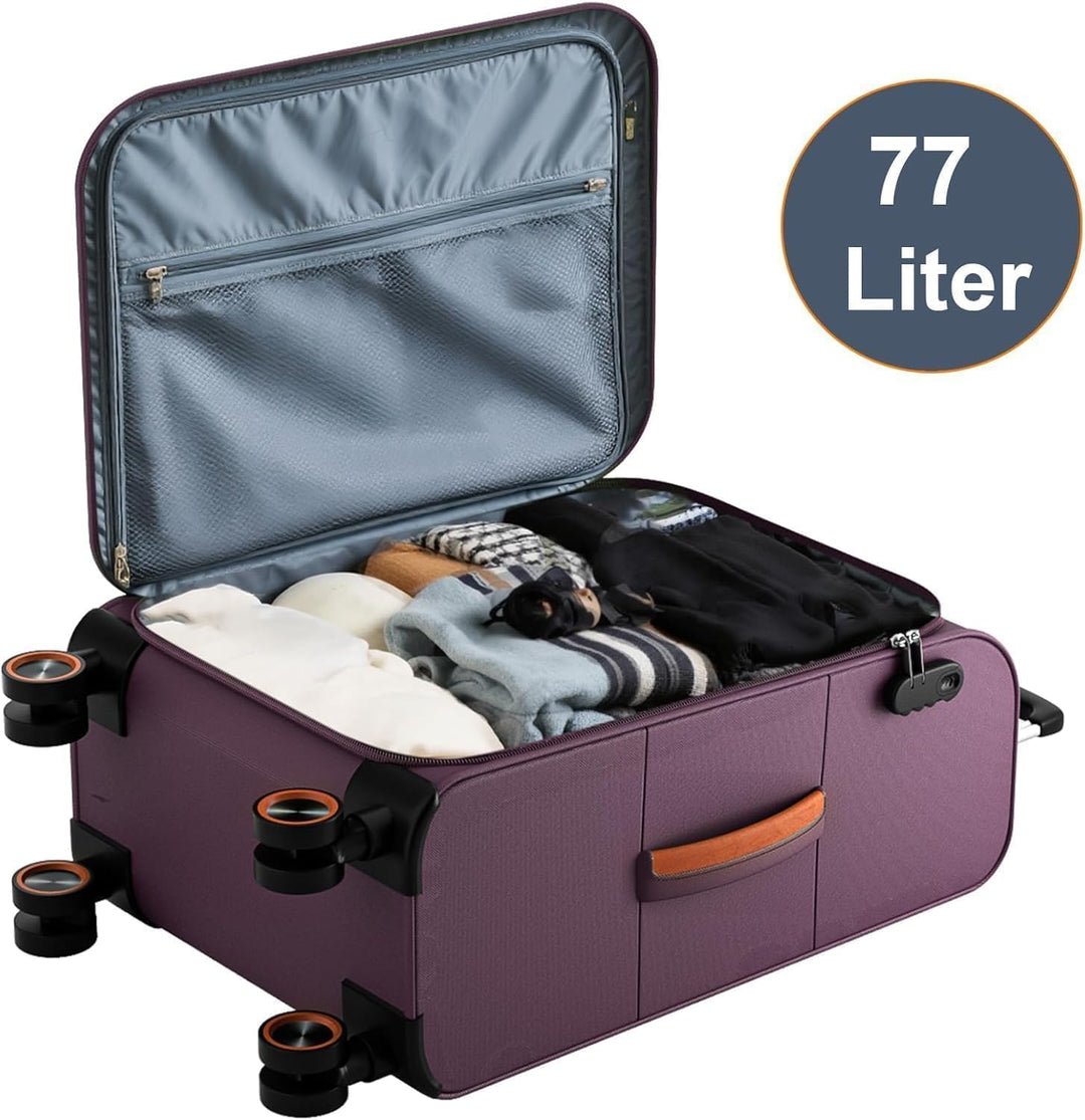 Weichschalenkofferset 2 Teilig - Handgepäck und mittelgross Koffer Rot Set(S+M), Rot Set(S+M)