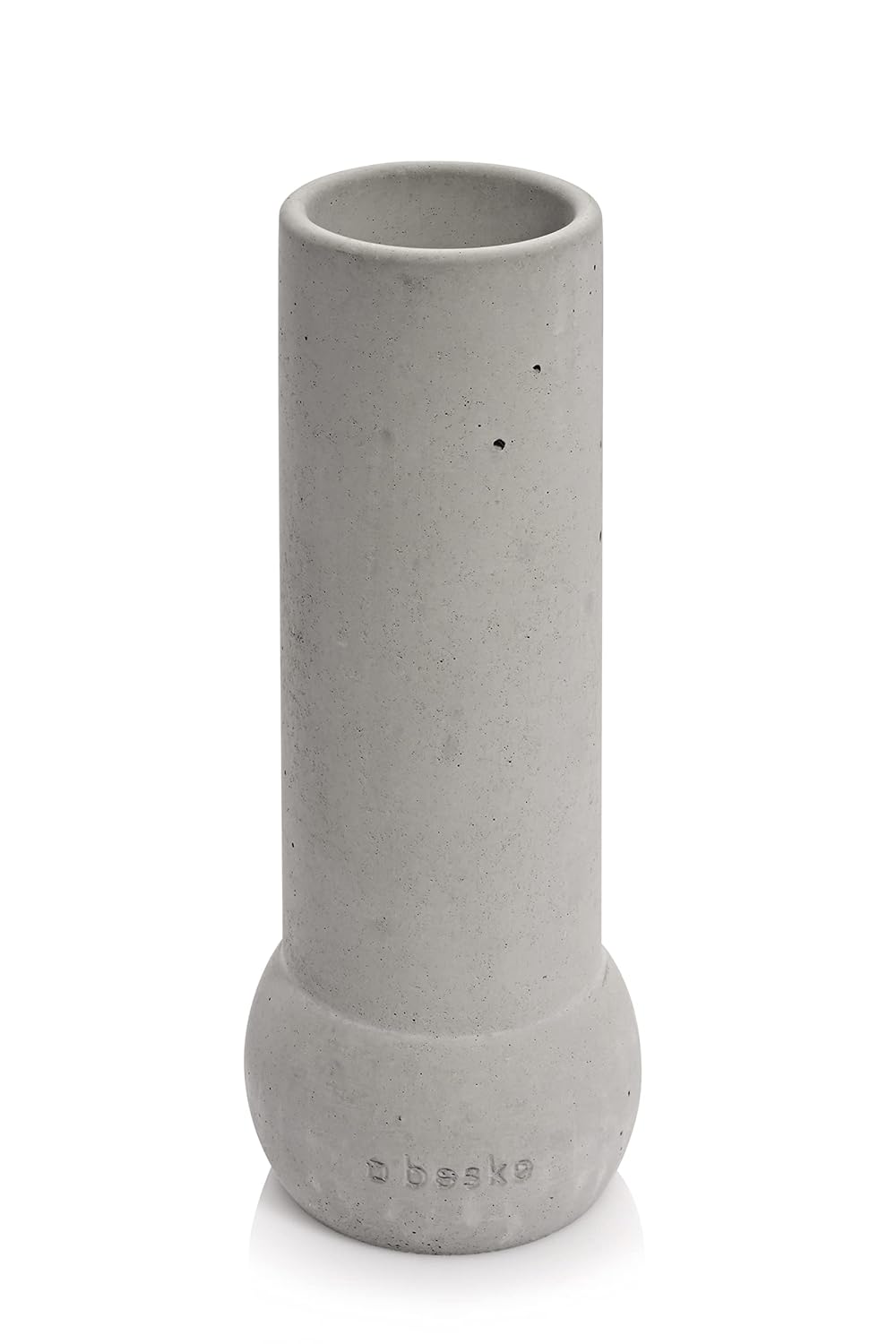 Beske-Manufaktur Vase 'Maar', handgefertigte Vase aus Beton, Ø8cm Höhe 20cm