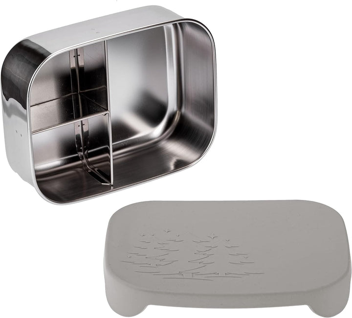 Wald The green choice Edelstahl Lunchbox, Jausendose, Brotdose, Jausenbox mit Silikondeckel, leicht