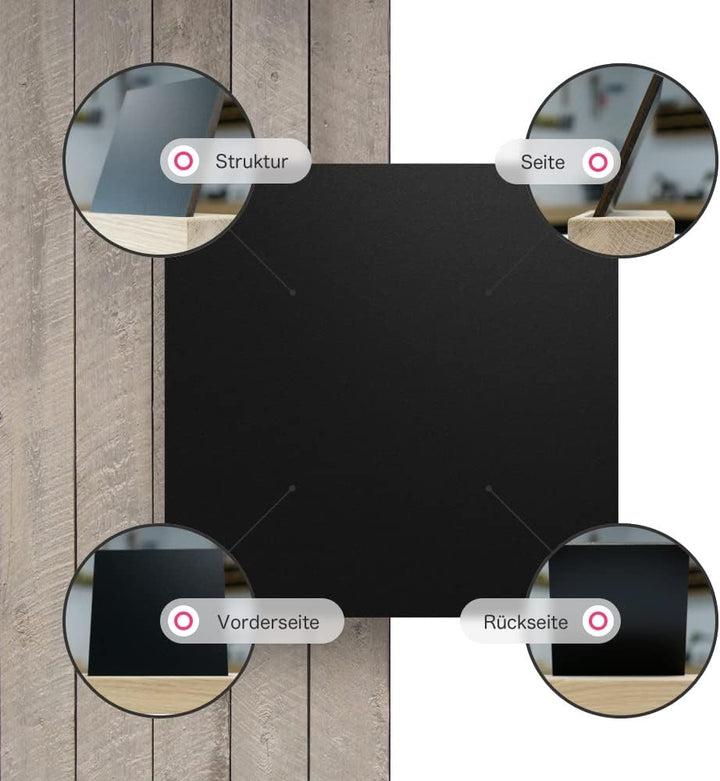 HPL Platte Schwarz 6 mm - Rechteck in Abmessungen von 10x10 cm bis 110x230 cm, extrem robust, kratzf