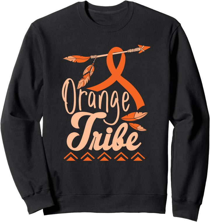Nierenkrebs-Band-Bewusstseins-Orangen-Stamm Sweatshirt