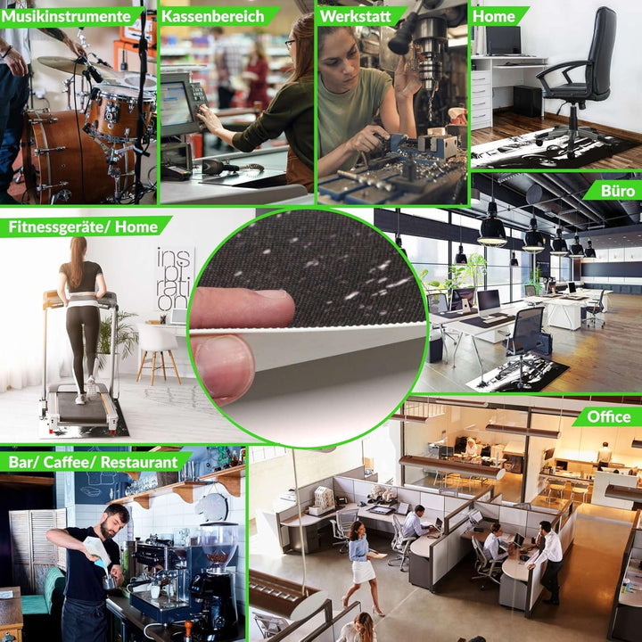 ANRO Bodenschutzmatte Bürostuhl grosse Unterlage Schreibtischstuhl Stuhlmatte Fussbodenschutz rutsch