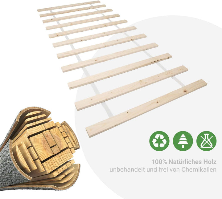 Panorama24 Rollrost Basic 70x200 (11 Latten) Rolllattenrost Lattenrost Bettrost Rollroste Holzlatten