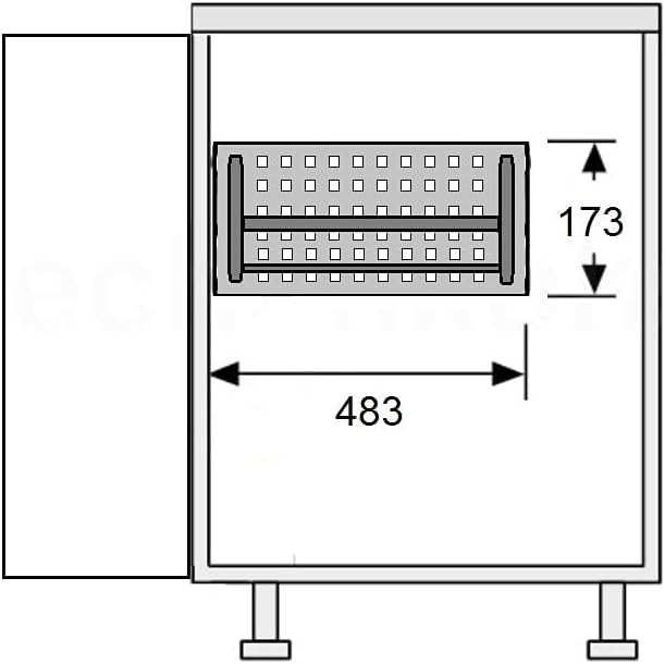 Hailo Combi Vario-Single Auszugschale 30 cm US Schrankauszug Auszugkorb AluLine.