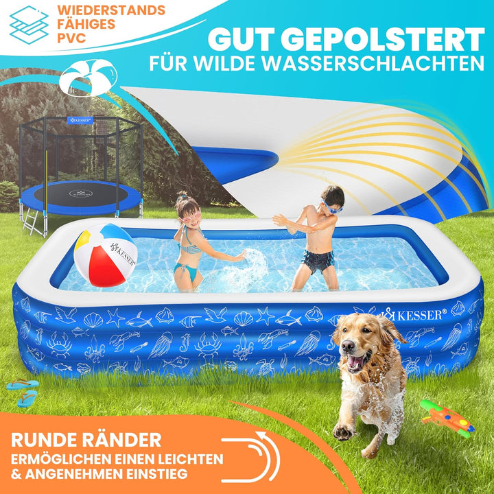 KESSER® Aufblasbarer Pool Familienpool für Kinder und Erwachsene Gartenschwimmbad Familienschwimmbad