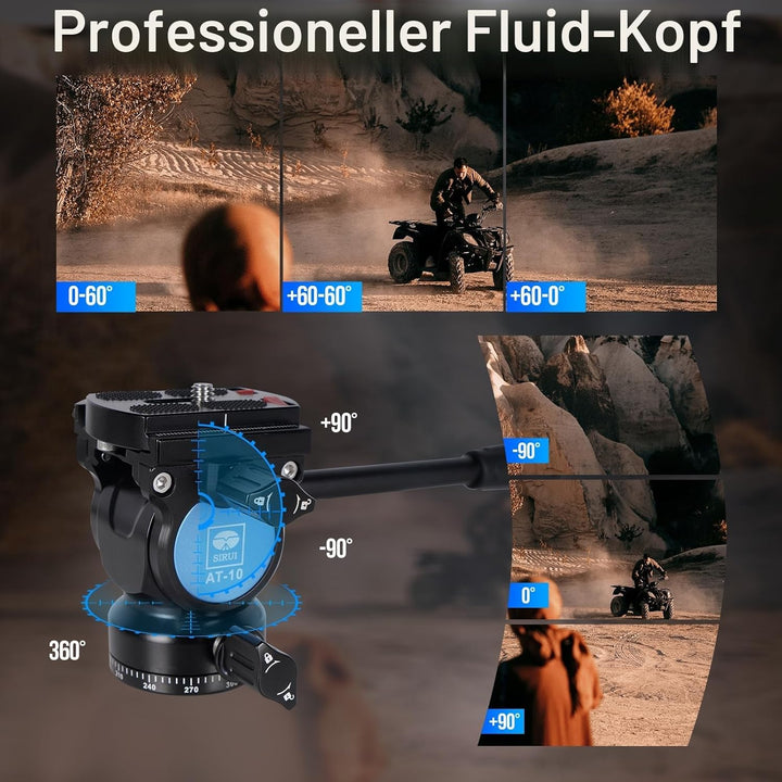 SIRUI Traveler X Carbon Video Kamera Stativ, Reisestativ Leichtes 0,95 kg mit Panorama Video Fluidko