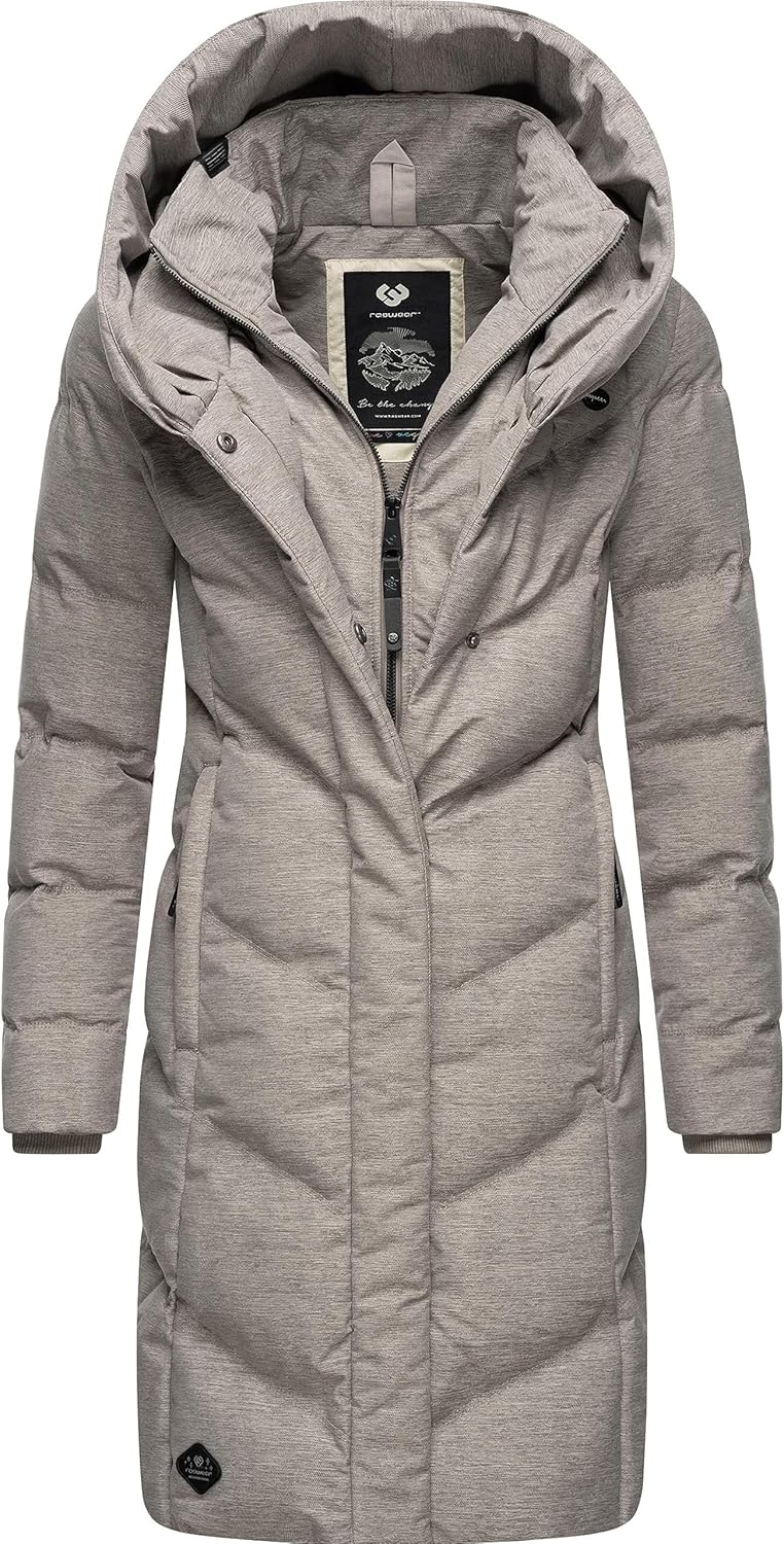 Ragwear Damen warmer Wintermantel Steppmantel wasserdicht mit Kapuze Natalka Melange XS-6XL 3XL Bone