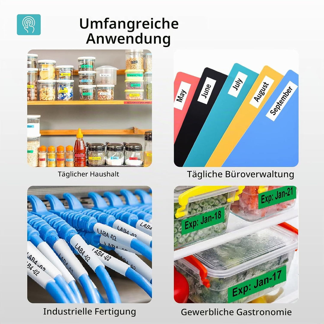 6 X Hehua Letra tag Band Kompatible für Dymo Letratag Etikettenband Kunststoff 12mm x 4m für Letrata