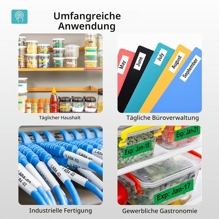 6 X Hehua Letra tag Band Kompatible für Dymo Letratag Etikettenband Kunststoff 12mm x 4m für Letrata