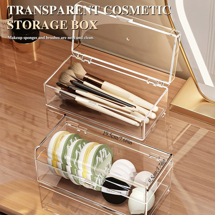 2er-Set Kosmetik Organizer Set, kosmetik Organizer mit Schubladen, Box für Haargummis, Stapelbare Sc