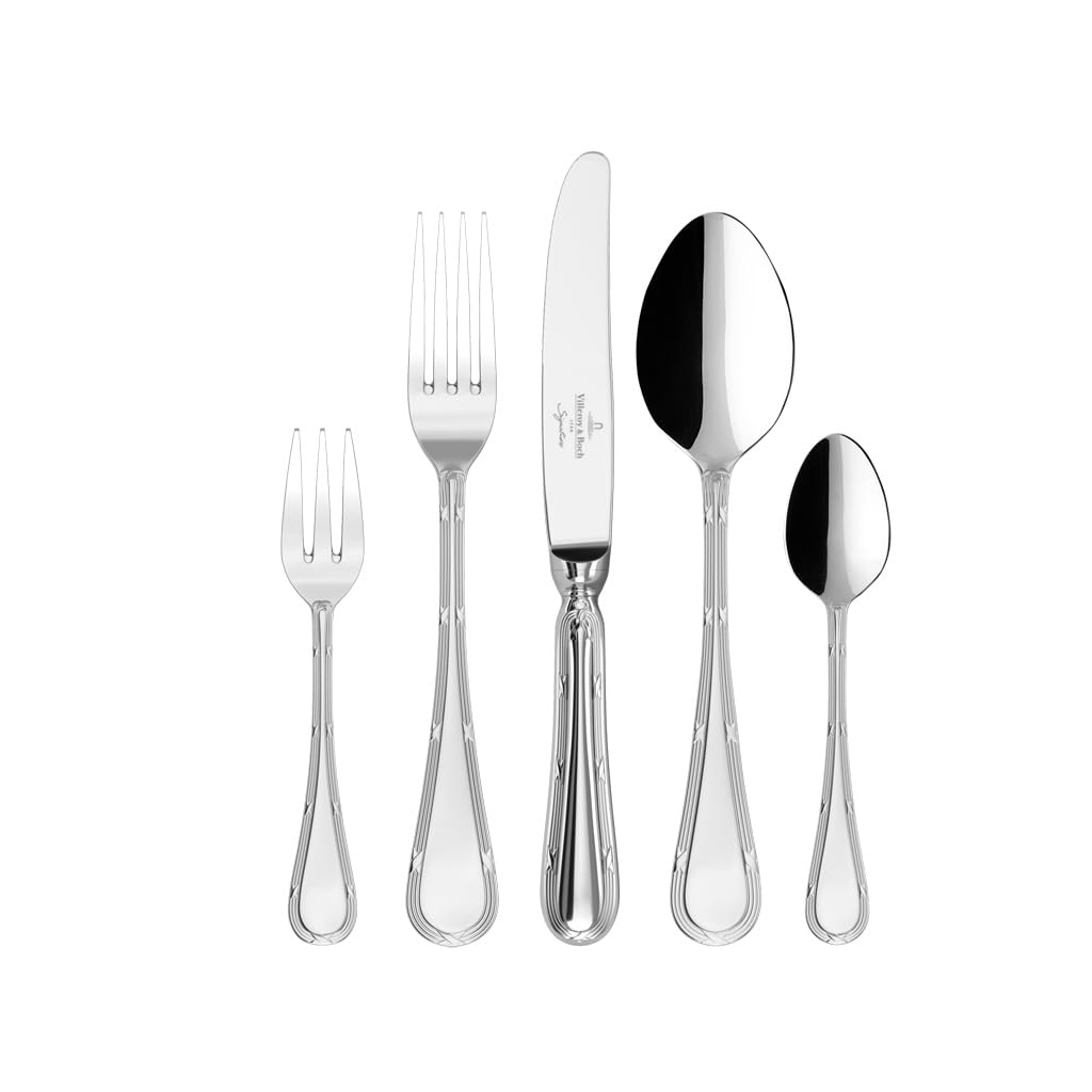 Villeroy und Boch Kreuzband Septfontaines Tafelbesteck für bis zu 6 Personen, 30-teilig, Edelstahl