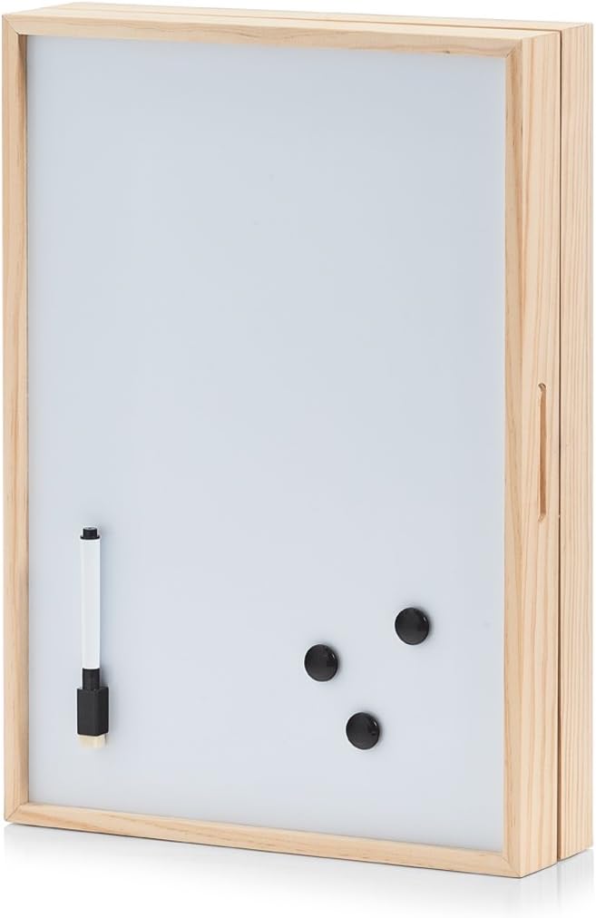 Zeller 15142 Schlüssel-/Memo-Box mit Whiteboard, Holz Schlüsselkasten, Holz, Weiss, 42 x 30 x 8 cm