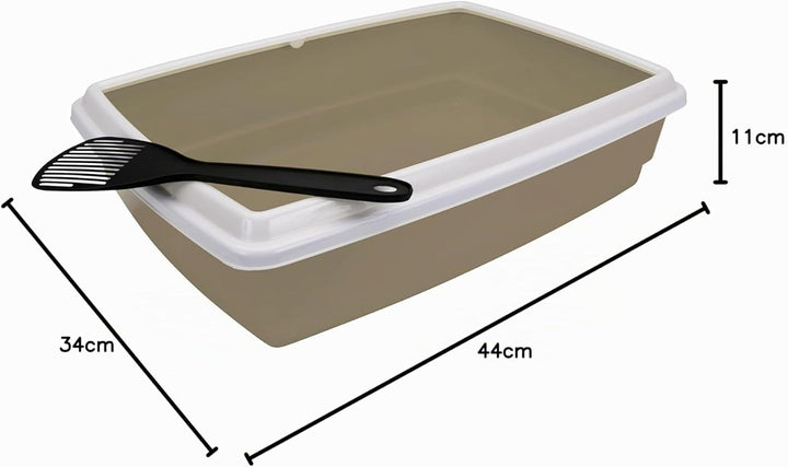Aimé agrobiothers Katzentoilette mit Rand und Schaufel 44 x 34 x 11 cm für Katzen, 44 x 34 x 11 cm