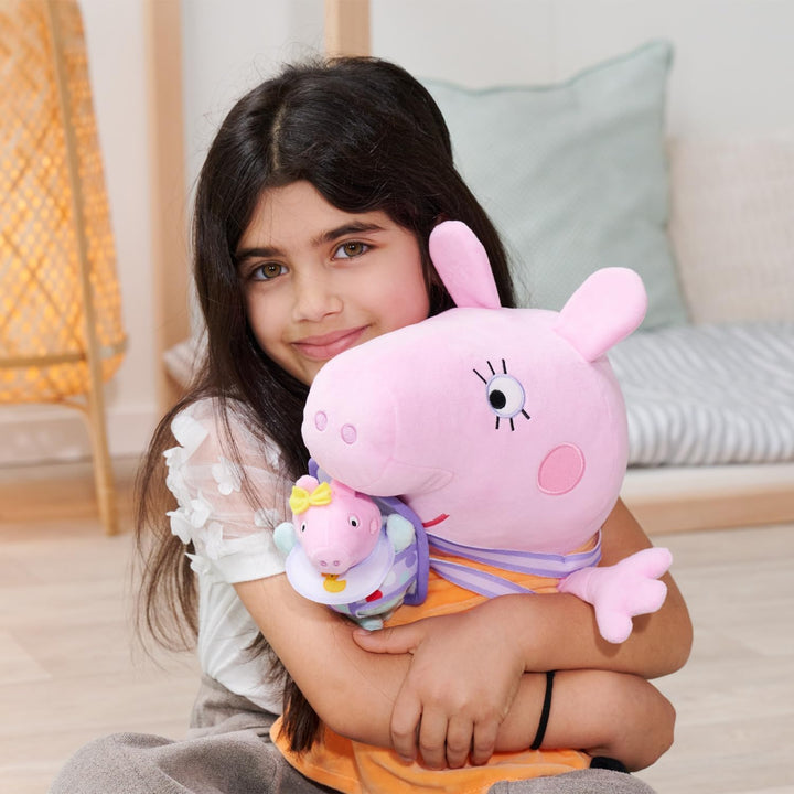 Simba Toys - Peppa Wutz – Mama mit Evie Plüschfigur 33cm – weiches Kuscheltier für Kinder ab 0 Jahre