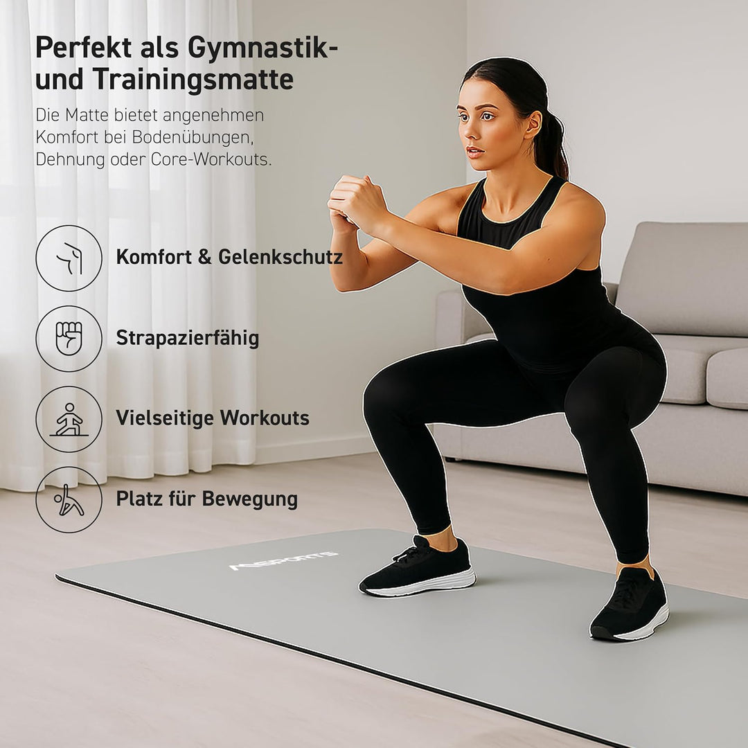 MSPORTS Bodenschutzmatte Premium für Fitnessgeräte - wiederstandsfähige Unterlage für Crosstrainer,