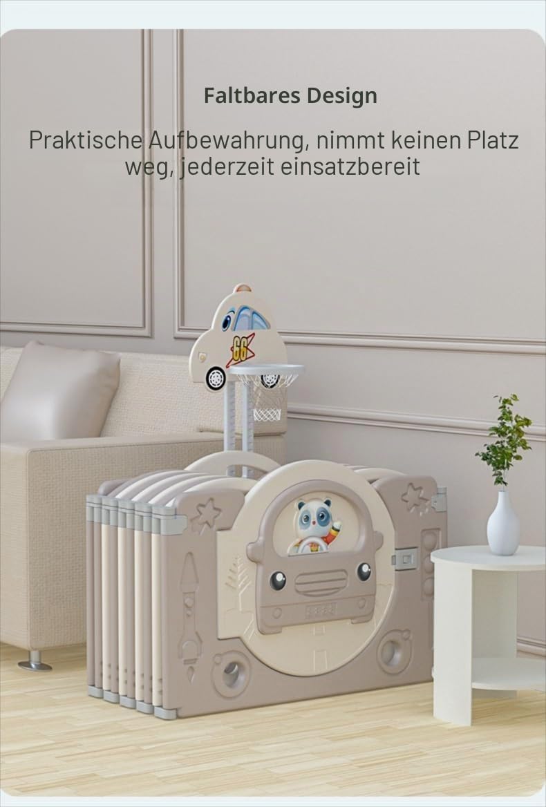 Magic ZC Laufstall Baby, Grosser Laufgitter Baby, Laufstall Faltbar für Drinnen Draussen, Kinderakti