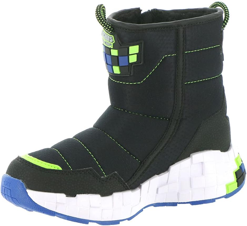 Skechers Jungen 402198l Bblm Stiefelette 43 EU Black Textile Synthetic Blue Lime Trim, 43 EU Black T