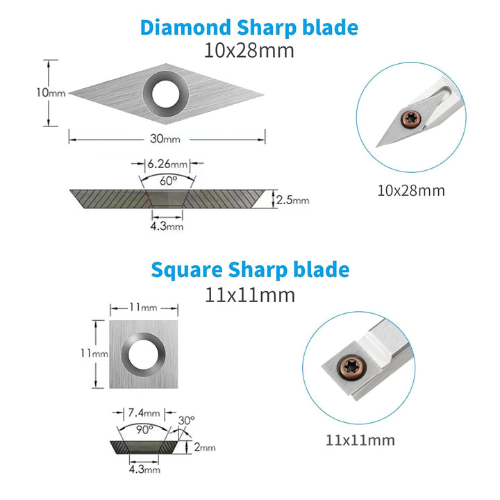 DEEFIINE Hartmetall Wendeschneidplatten Set fur DrehmeiBel, 8 Stück CNC Hartmetall Drechselwerkzeuge