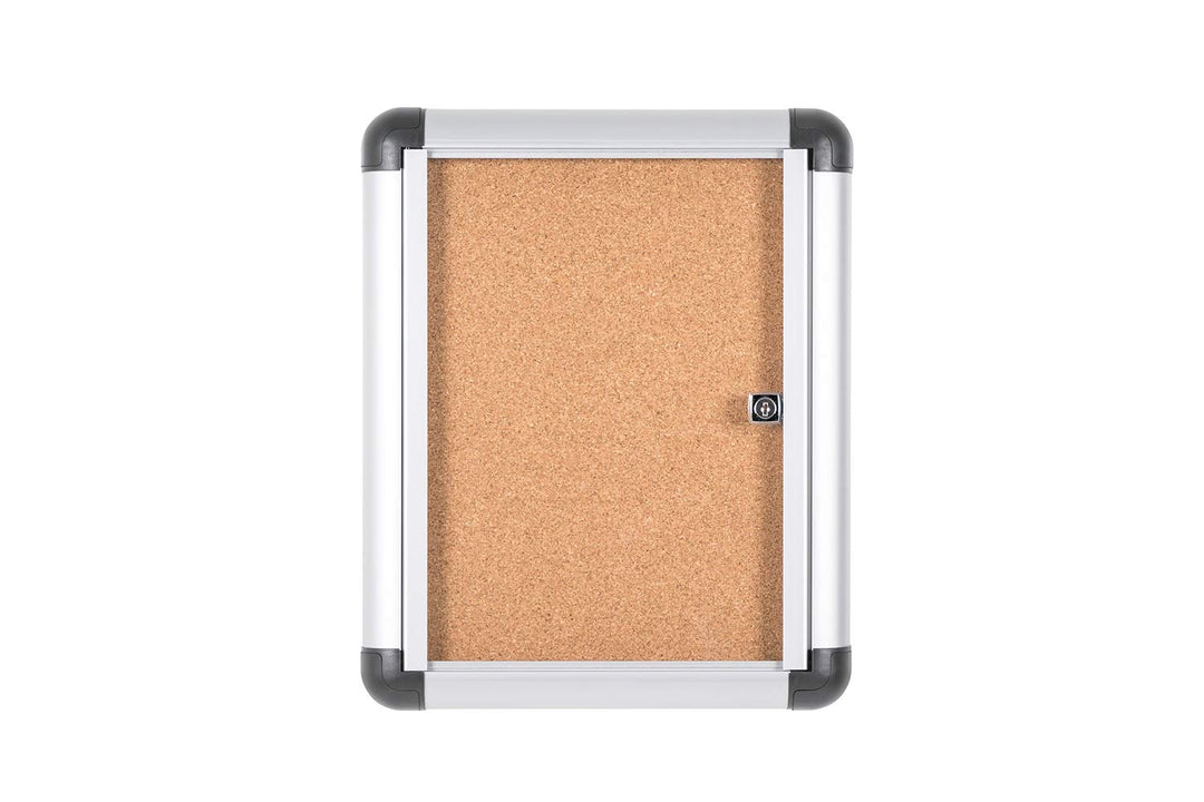 Bi-Office Schaukasten Vitrine"Enclore Extra", Kork, geeignet für 1 x DIN A4, silberner Aluminiumrahm