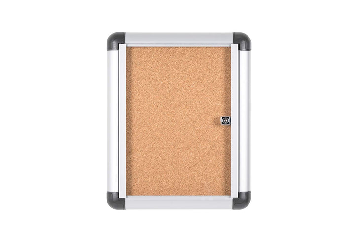 Bi-Office Schaukasten Vitrine"Enclore Extra", Kork, geeignet für 1 x DIN A4, silberner Aluminiumrahm