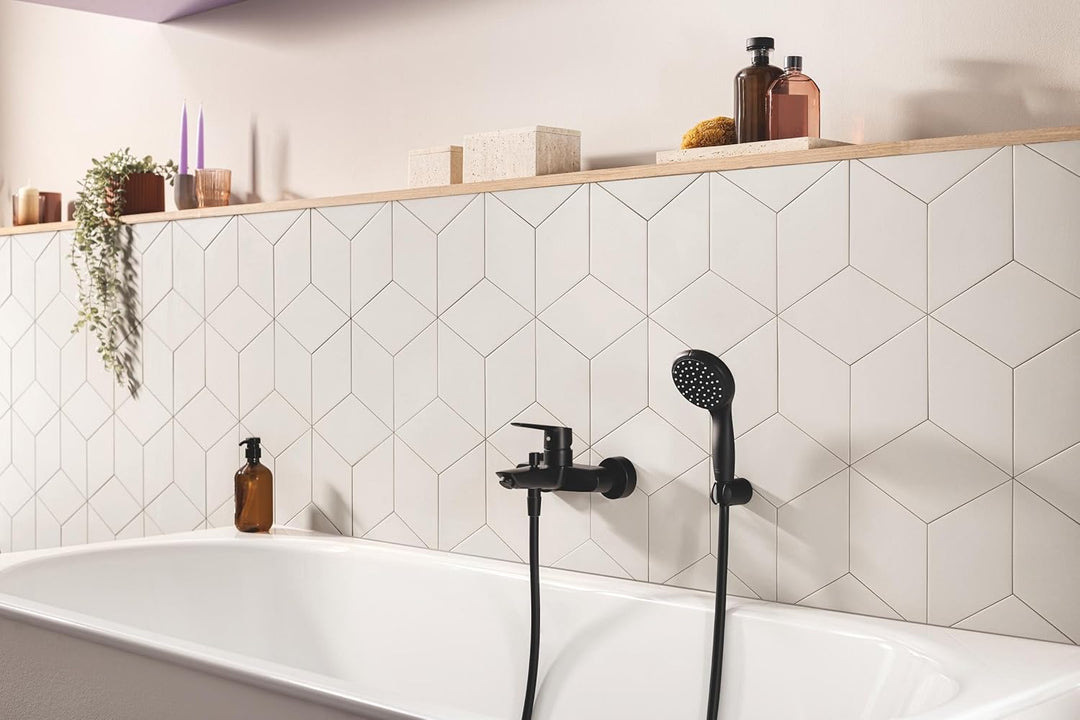 GROHE Vitalio Start 100 - Handbrause (wassersparend, 2 Strahlarten, Antikalk-System), matt schwarz,