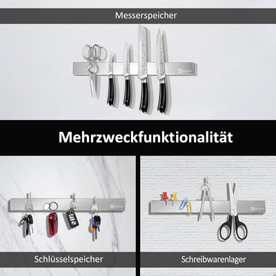 PAUDIN Magnetleiste Messer 45 cm Messerleiste magnetische Küchenmesserleiste aus Edelstahl mit extra