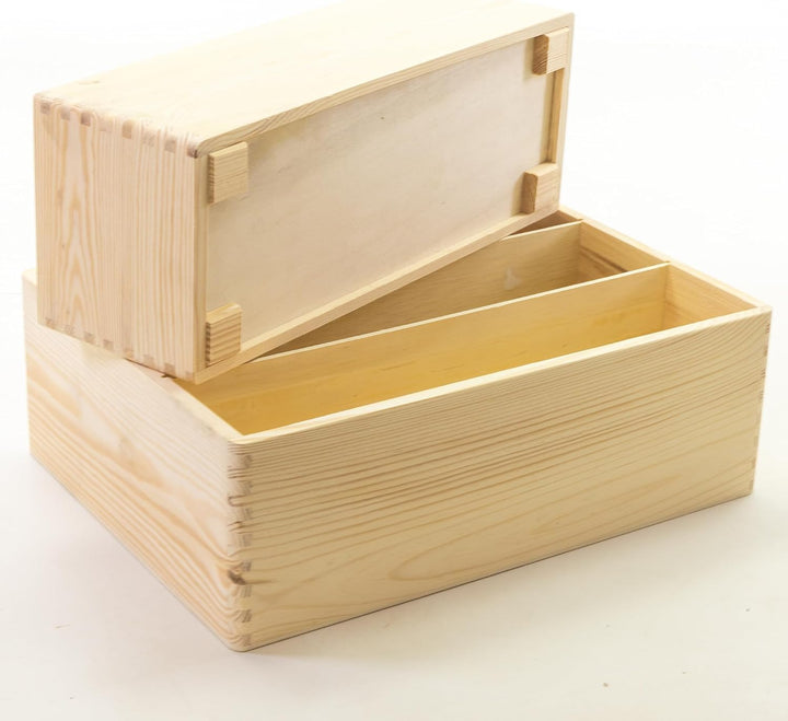 Bücherregal Bücherkiste Kinder Holzkiste mit Fachteiler + Aufsatzkiste