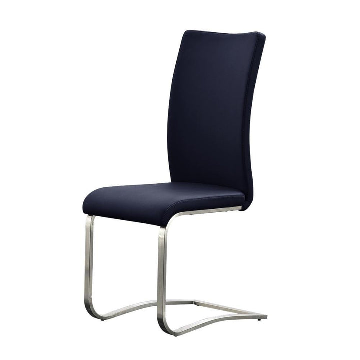 Robas Lund Esszimmerstuhl Leder Blau 2er Set, belastbar bis 130 kg, Schwingstuhl mit Rindsleder, Ges