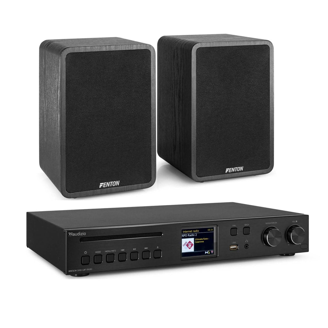 Fenton HiFi Stereoanlage 200 W - CD-Player, Bluetooth & Spotify Connect, DAB+/FM & Internetradio, US