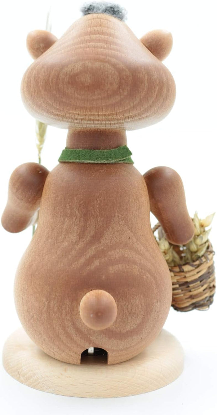Kuhnert - Erzgebirgische Holzkunst Räuchermann Räucherfigur Hamster 18cm - Urhamster Mann, Urhamster