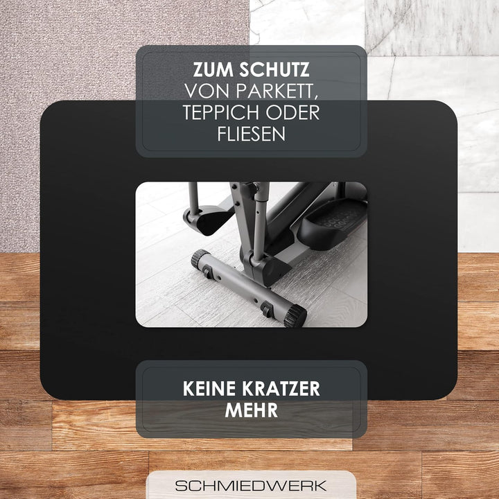 Bodenschutzmatte für Fitness und Sportgeräte - rutschfeste Unterlage für Crosstrainer, Heimtrainer,