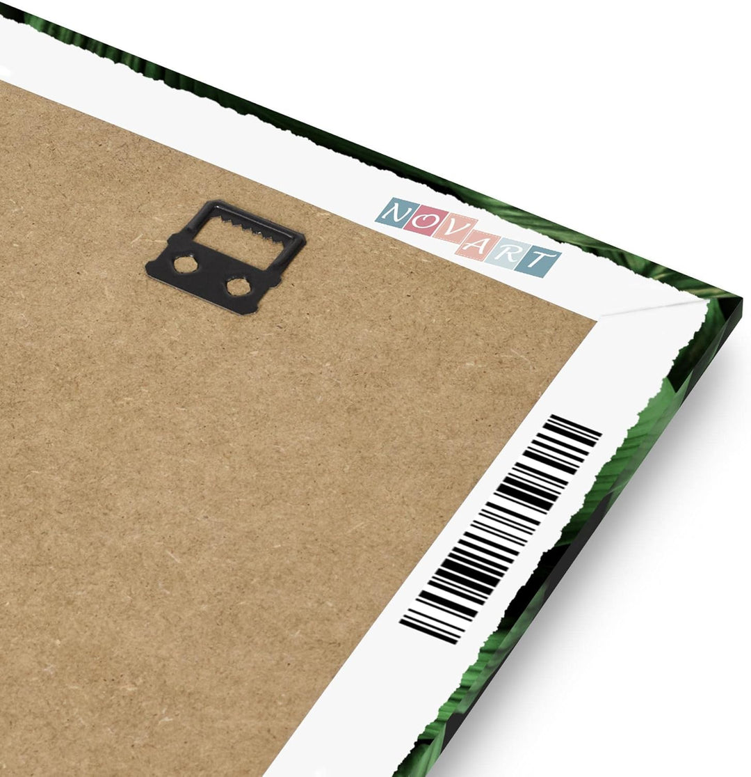 Novart Bilder Set - AUFHÄNGFERTIG - KEIN EXTRA RAHMEN BENÖTIGT - Grüne Blätter Wasserfall Modern Pfl