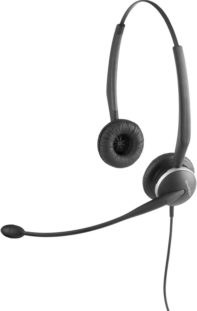 Jabra GN2100 Binaural mit Überkopfbügel (FlexBoom, E-STD, NC), Schwarz