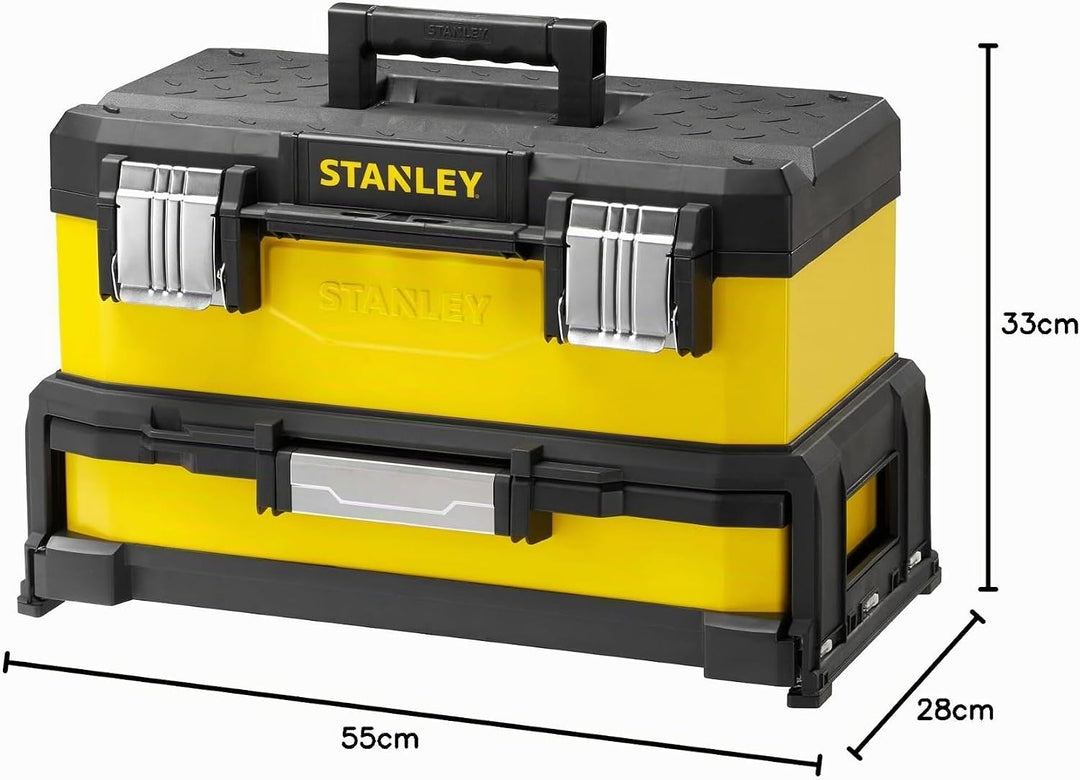 Stanley 20" Werkzeugbox Metall-Kunststoff mit integrierter Schublade - 1-95-829 - ohne Werkzeug