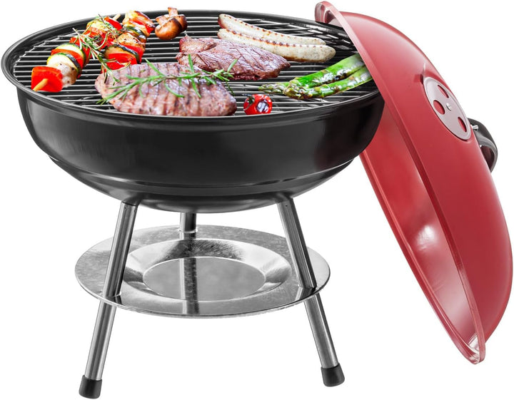 Micro BBQ Campinggrill Kugelgrill Mini Grill; Kompakter Reise Holzkohle-Grill Tischgrill Edelstahl e