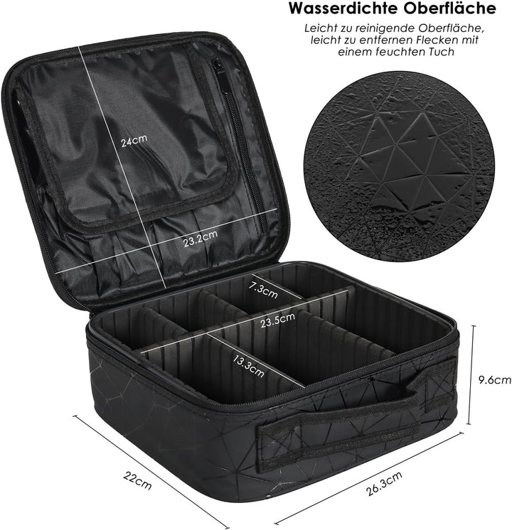 CALIYO Kosmetiktasche Damen Portable Kosmetikkoffer Damen, Professionelle Make up Tasche Schminktasc