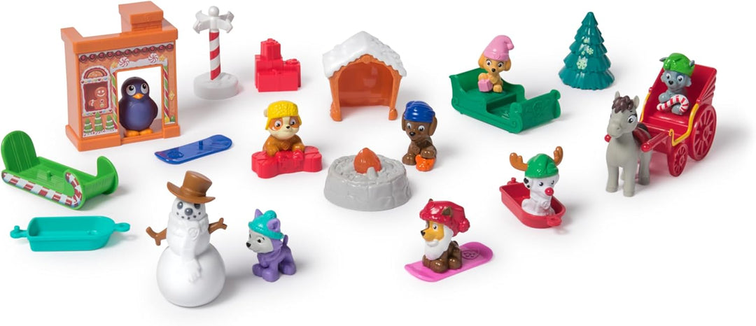 PAW PATROL Adventskalender 2024 – 24 Spielzeug-Überraschungen für eine fantasievolle Winterwelt, 7 W