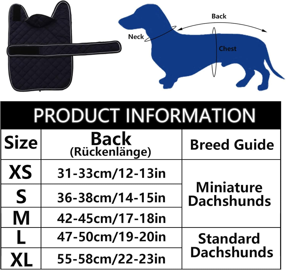 Geyecete - Warmer wintermantel für dackel Hunde,Hunde Winterjacken mit plüschfutter,Outdoor jacken m