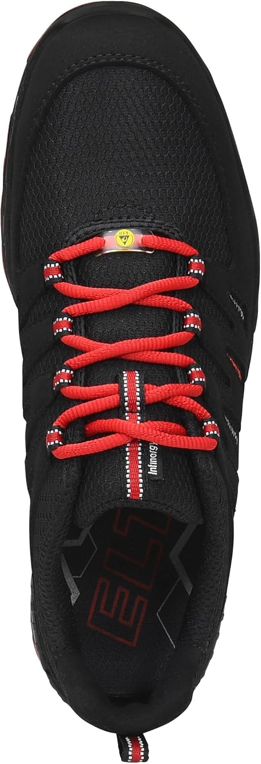 ELTEN Sicherheitsschuhe Maddox Black-red Low ESD S3S, Damen und Herren, Textil, Stahlkappe, leicht,