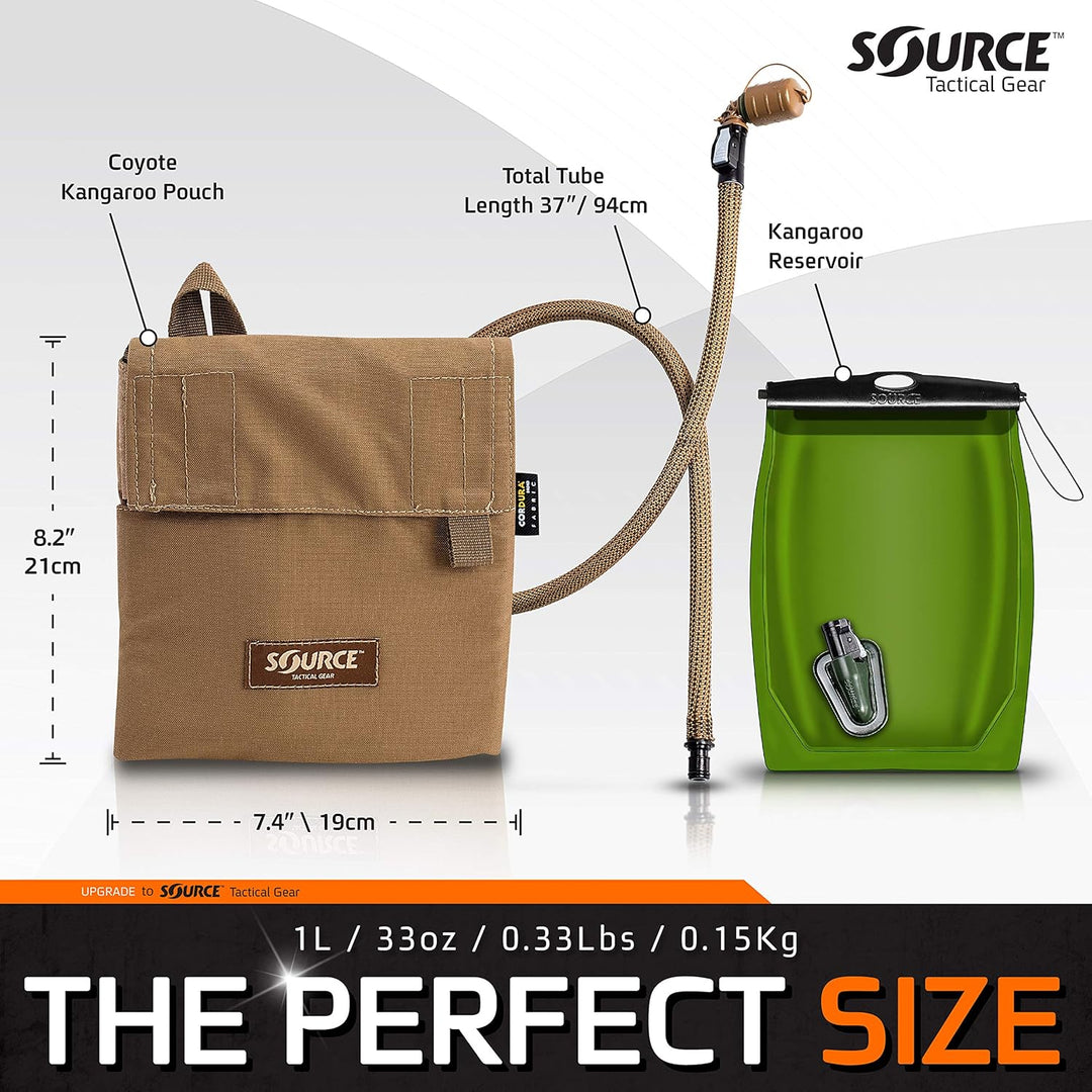 Source Tactical Känguru 1-Liter faltbar Kantine Hydration System mit Tasche Coyote Kangaroo 1L Colla