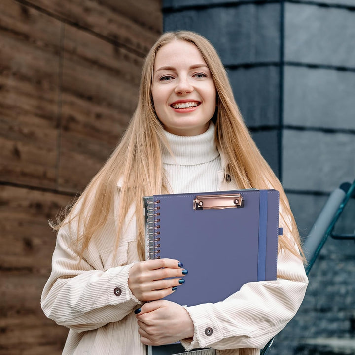 HAUTOCO Klemmbrett Folio mit A4 Zip Beutel, Klemmbrettmappe A4 mit nachfüllbarem Notizblock, Klemmbr