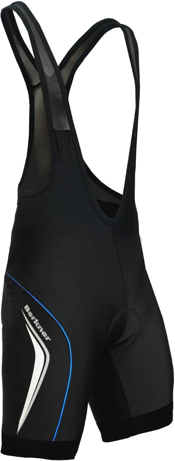 Berkner - Derek-Plus, Trägerhose, Radlerhose mit Trägern und Gel - Sitzpolster Schwarz - Blau 3XL, S