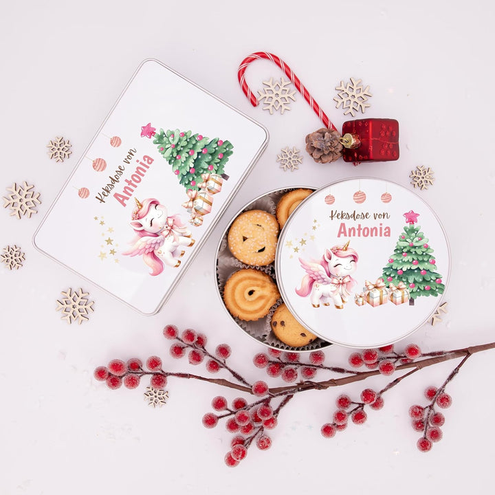 Kidsmood - Keksdose aus Metall – Personalisierte Weihnachtsdose zum Befüllen | Lebensmittelechte Geb