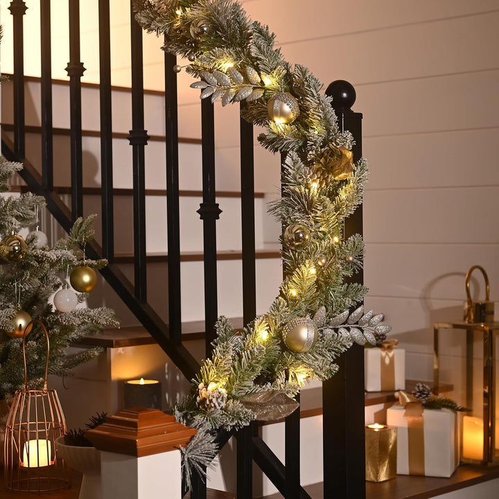 Valery Madelyn 152CM Weihnachtsgirlande mit 20 Led Lichtern und Timer Funktion, künstliche Weihnacht