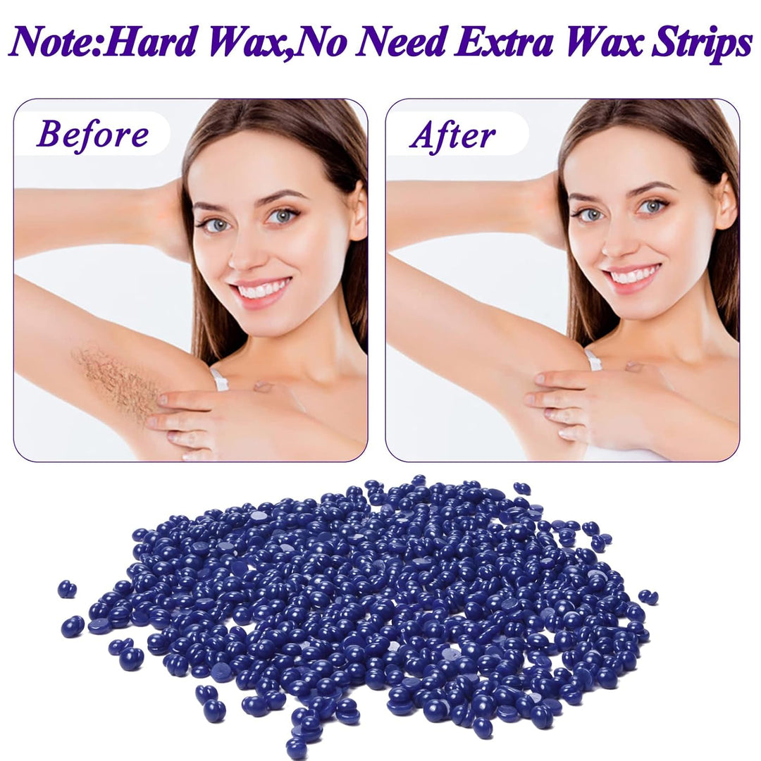 Wolady Waxing Filmwachs, 800g Wachsperlen Heisswachs mit 10 Holzspatel zur Enthaarung, Haarentfernun